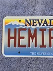 Nevada The Silver State Hemiram Vanity License Plate   Superb Condition