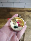 4 Vintage Mercury Glass Diorama Christmas Tree Ornament Mushroom Snowman Japan