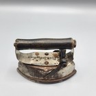 Antique Child Size Sad Iron May 22 1900 Patent Small Wood Handle Silver Black