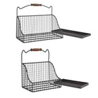 Metal Wire Wall Basket Shelf Set 2 Hanging Baskets Antique Country Farmhouse