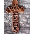 Carved Wood Cross Wall Hanging Art Last Supper Garden Of Gethsemane Religious