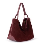  nwt  Los Feliz Large Tote Black Cherry Suede Woven - Free Shipping 