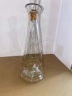 Vintage Glass Decanter Beaker Bottle Geese Goose Duck Design Mid Century Bar