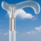 Clear Lucite Derby Handle Walking Cane With Lucite Shaft And Custom Collar
