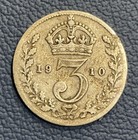 1910 Great Britain 3 Pence - 0 9250 Silver Coin