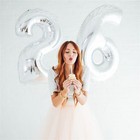 40  Silver Number 6 Mylar Foil Balloon 1 Pc Party Backdrop Decorations Supply