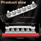 350a 12v-48v Bus Bar Marine Power Distribution Block With Cover With 6 X 3 8   pos