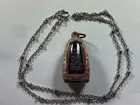 Thai Sitting Buddha Statue Amulet And 22  Non-tarnish Stainless Necklace