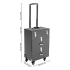 Aluminum Rolling Makeup Train Case Salon Cosmetic Trolley Organizer Box W drawer