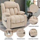 350lbs Oversized Heat Massage Power Lift Recliner Chair Elderly Reclining Sofa