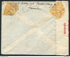 1941 Palestine Jerusalem Censor Cover Underpaid Insufficient Postage Airmail Usa