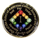 Black Na Coin  Rainbow Bling  Narcotics Anonymous Recovery Medallion 1-45