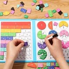 Montessori Magnetic Fraction Educational Puzzle For Children  Math Fraction   