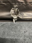 Large Vintage Heavy Clear Faceted  Cut Crystal Glass Decanter Bottle Stopper