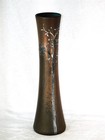 Antique 1900 s Heintz Art Craft Owl Bird Sterling Silver On Bronze Vase 14 5 