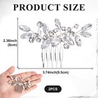 2 Pcs Rhinestone Hair Comb  Silver Wedding Hair Combs  Sparkly Crystal Bridal   