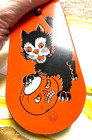 Vintage Halloween  Black Cat Pumpkin Jol Tin Litho Noisemaker U s a 