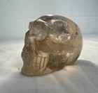 Antique Hand Carved Rock Crystal Hard Stone Skeleton Skull Sculpture Statue