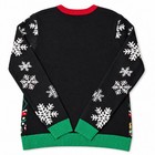 Ugly Holiday Sweater Santa Claus Black Snowflake Graphic Knit Medium Christmas