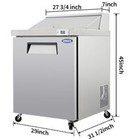 29  Commercial Sandwich Salad Prep Table W  Refrigerator 8 Cu ft  Auto Defrost