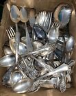 Mixed Lot Silver Plate Flatware 50lbs For Crafts Antique Vintage Silver Cutlery