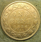 1876 H Canada Lovely Large Circulated Brown Queen Victoria Canadian Cent