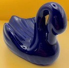 Vintage Swan Shape Cobalt Dark Blue Ceramic Soap Dish Holder Bathroom Trinket