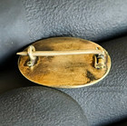 Antique Victorian Gold Tone Mourning Brooch Wich Hair