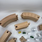 Lot Of 75 Pc Wooden Railway Curved   Ascending Train Track-thomas melissa brio