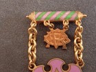 Vintage Daughters Of Rebekah 25 Year Member Pin Odd Fellows 3-piece Dangling 