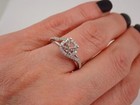 14k White Gold Plated 1ct Real Moissanite Halo Engagement Ring Semi Mounting