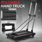 176lbs Folding Hand Truck Luggage Trolley Cart W telescopic Handle 2 Bungee Cord