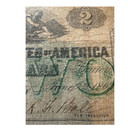 1862 Confederate States  2 Note T-43 Civil War Currency Green Overprint Csa