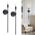 Candle Sconces Long Wall Candle Holder  Set Of 2 Large Wall Candle Sconce Black