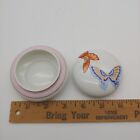 Nippon Porcelain Butterfly Trinket Box - 3  Small Vtg Antique Powder Jar Japan