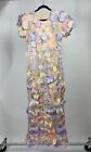 Women s Floral Maxi Evening Dress Lace Formal Dress Cocktail Party Wedding Gown