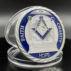 Masonic Freemason Silver Coin Faith Hope Charity Medal Brotherhood Token Badge