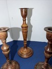 Vintage Lot Of 6 Brass Candlestick Holders 8      6    India Colored Antique Brown 