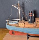 Vintage Handmade Wood Ship Model With Nice Detail 13 5  Free Shipping