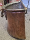 Vintage Hammered Copper Pot Planter Jardiniere W Iron Handles Rustic Decor