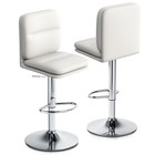 Set Of 2 Double Padded Bar Stool Back Support Adjustable Swivel Dining Pub Chair