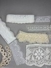 Antique Vintage Lace Trim Mixed Lot Of 12 Pc - Doll Restoration Sewing Craft