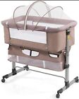 3in1 Bedside Crib For Girl Or Boy  Bedside Sleeper Color Deep Khaki