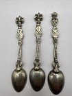 3 Antique Italian Collector Spoons Silver