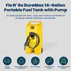 Scepter Flo N  Go Duramax 14 Gal Diesel Fuel Tank Container Caddy   Pump  Yellow