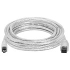 15ft Firewire 800 9-pin Male To 400 4 Pin Male Ieee 1394 Ilink Dv Cable Clear