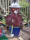 Vintage Smokey The Bear Porcelain Sign Old 3ft Campfire Ranger Us Forest Service