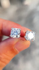 Luxury Cushion Cut Lab Grown Diamond Stud Earrings 1ct 925 Silver Igi Certified