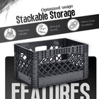 Juggernaut Storage 24qt Plastic Heavy-duty Milk Crate  Black Free Shipping