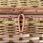Vintage Dritz Wicker Woven Sewing Basket Box Satin Lined 1960 s Japan Pink Read
